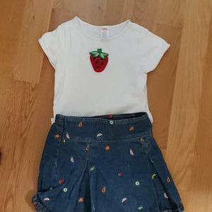 Strawberry Two Piece Outfit Size 8